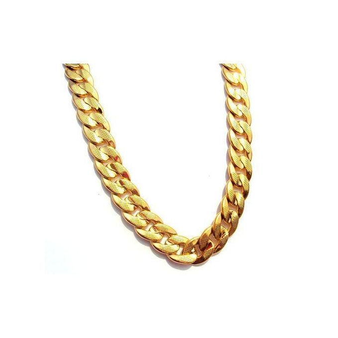 8K Solid Gold GF Two-Sided Sand Cuban Chain